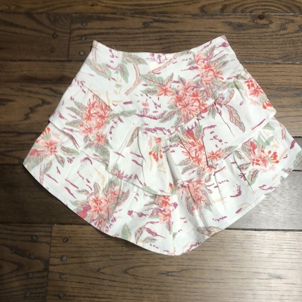 NWT Mother Denim The Ruffle Mini Skirt Aloha Floral - Picture 5 of 5